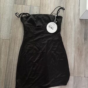 Princess Polly Black Spaghetti Strap Mini Dress